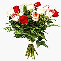 Ramos de 12 rosas naturales a domicilio variado Túnez - Flores frescas - Envío a domicilio 24h GRATIS - Tarjeta…